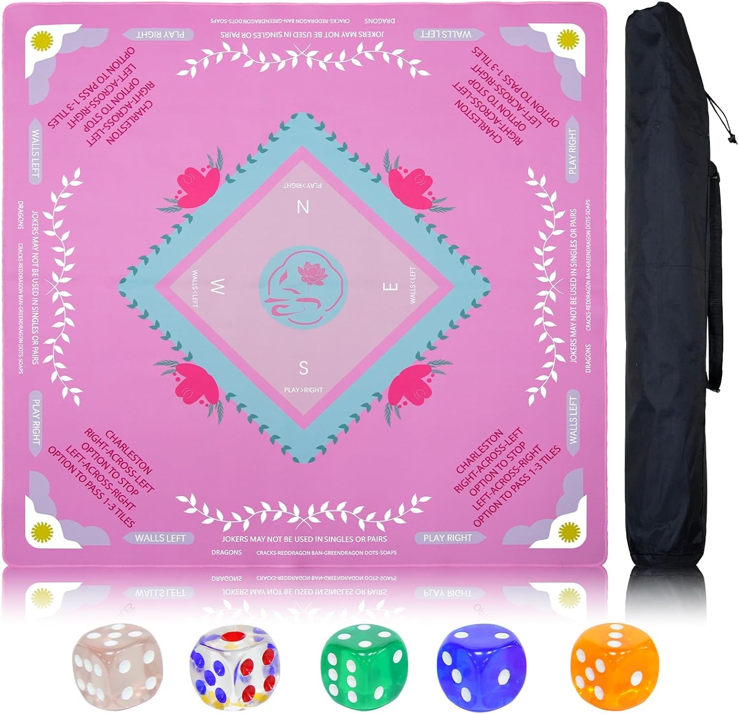 Pink Mahjong Mat Rules Table American Mahjong Table Mat Game Mats 31.5x31.5 New