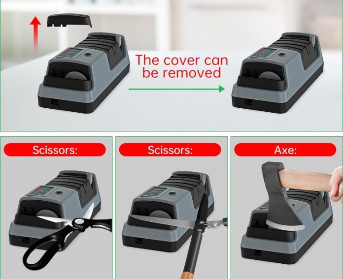 5 in 1 Electric Knife Sharpener-3 Rotational Speed Adjustable Knife Sharpener