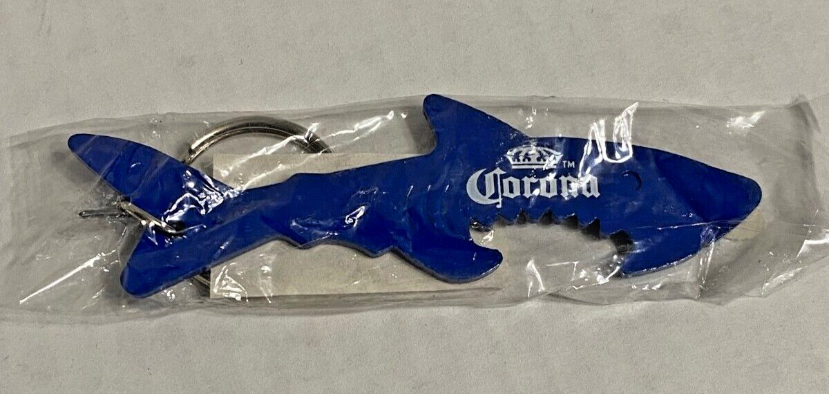 Corona Beer Blue Metal SHARK Bottle Opener/Keychain NEW SEALED