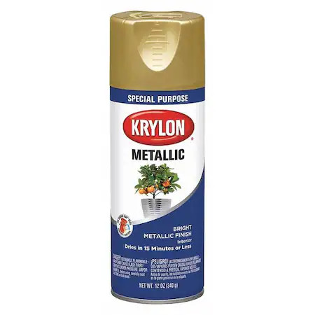 Krylon K01701a77 Spray Paint, Bright Gold, Metallic, Solvent, 11 Oz