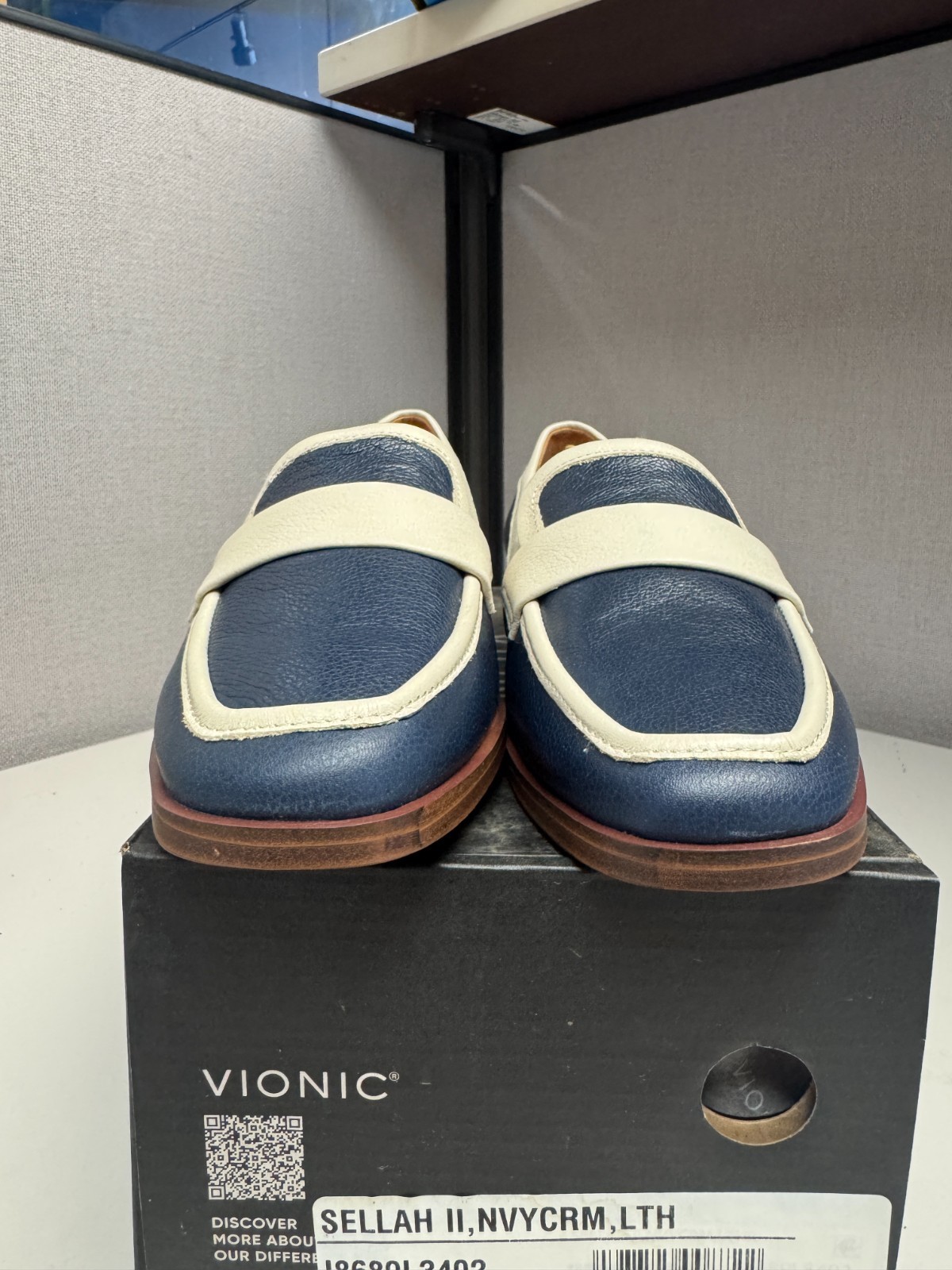 Vionic Women's Sellah Navy Cream Loafer Medium Width Multiple Sizes