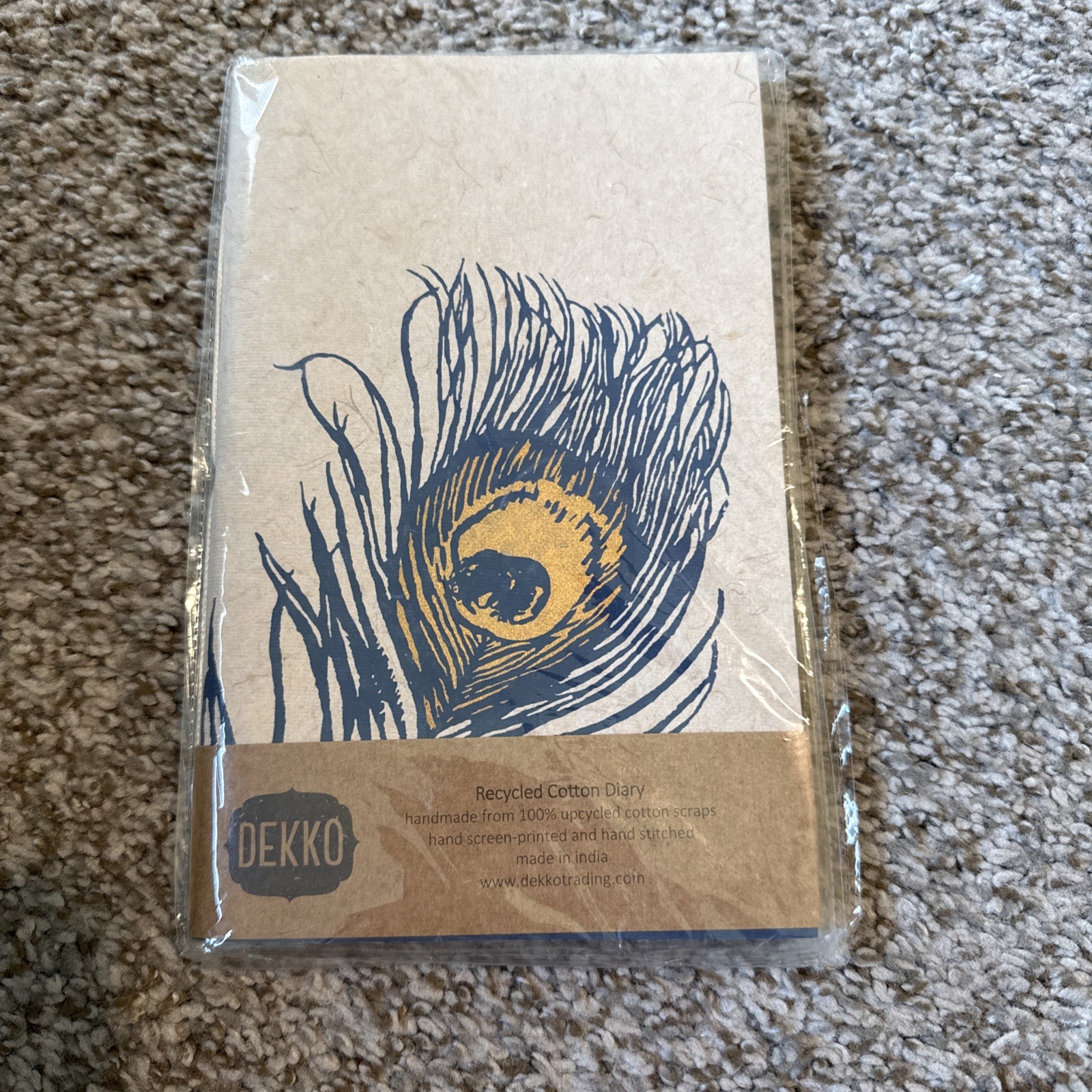 Demo Recycled Diary. Peacock Feather Large