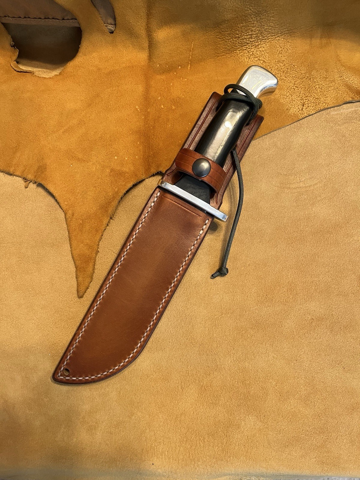 CUSTOM BUCK 124 HEAVY LEFT HAND LEATHER KNIFE SHEATH CASE WESTERN ***NO KNIFE***