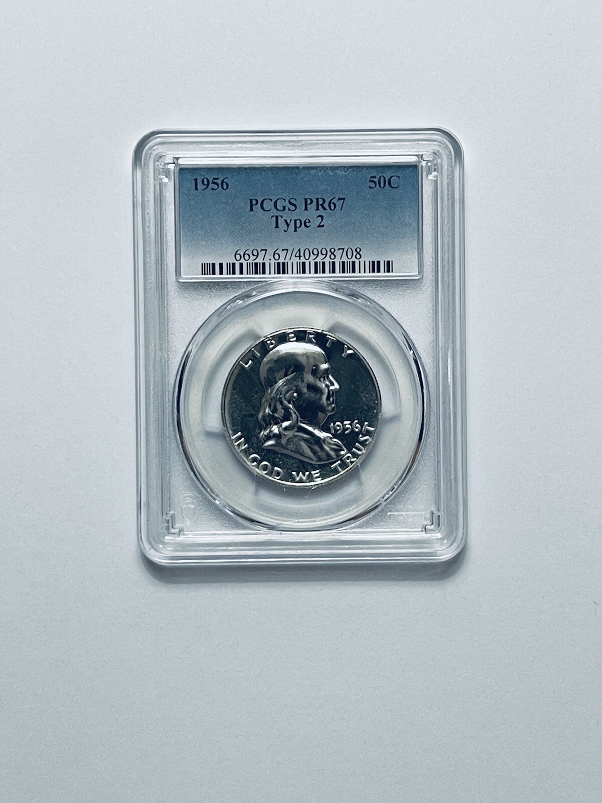 1956 Franklin Silver Half Dollar Type 2 PCGS PR67
