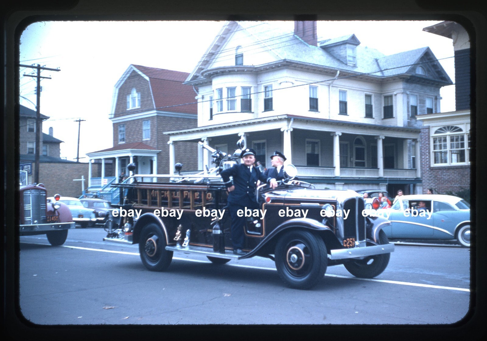 Burlington NJ Unknown pumper Mitchell FC Sep 18 1954 Fire Apparatus Slide
