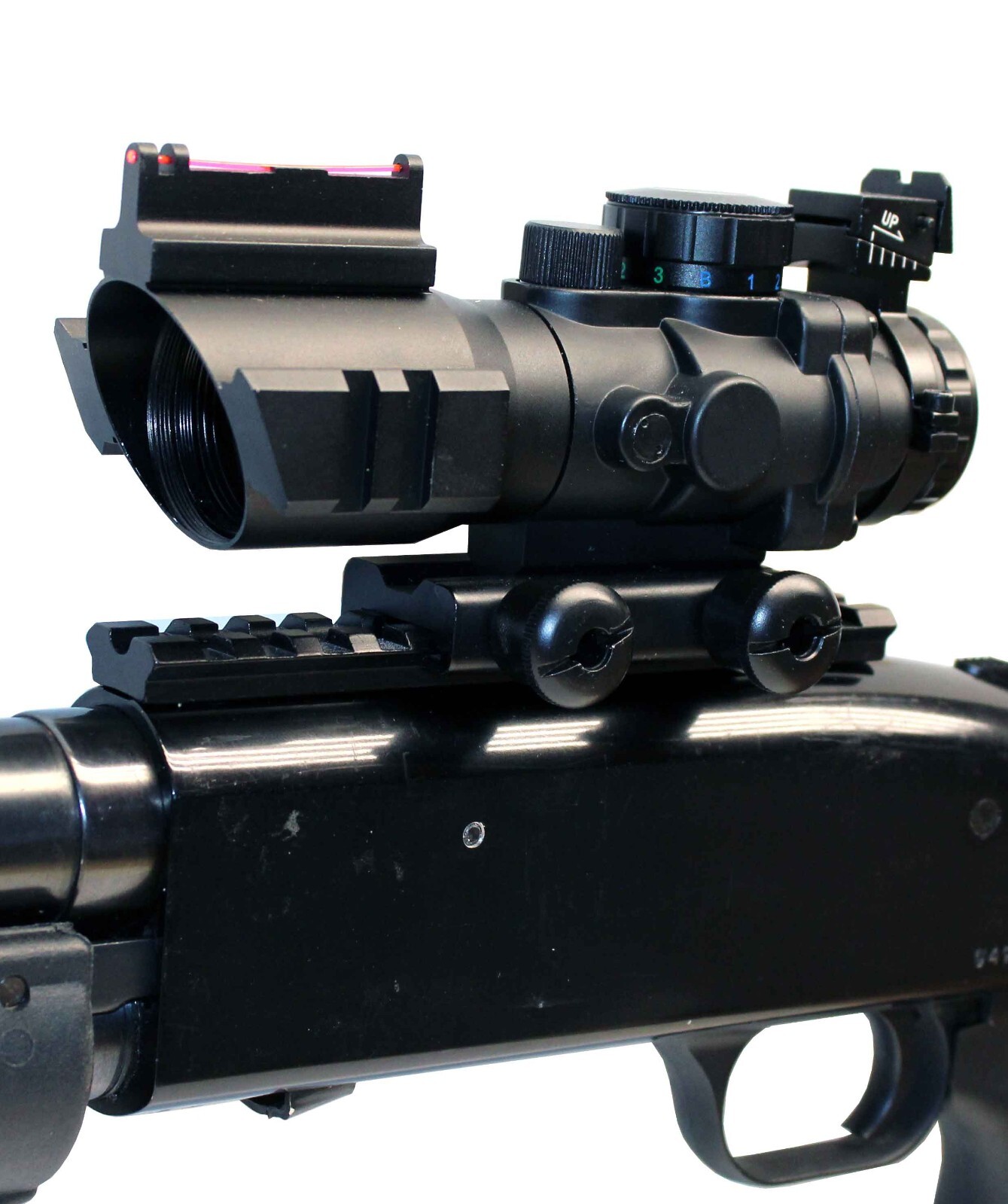 Trinity 4x32 Tri-Color Illuminated Mil-Dot Scope Picatinny Rail for Mossberg 500