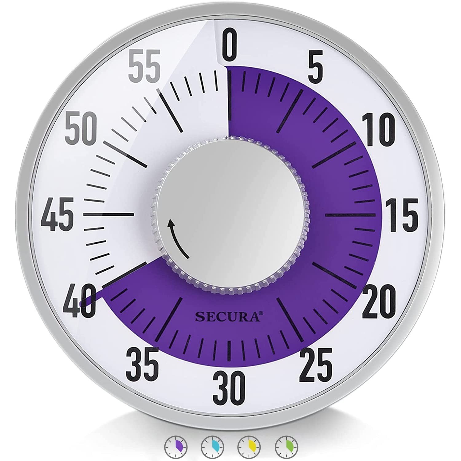 Secura 60-Minute Visual Timer - Mechanical Countdown Timer for Kids