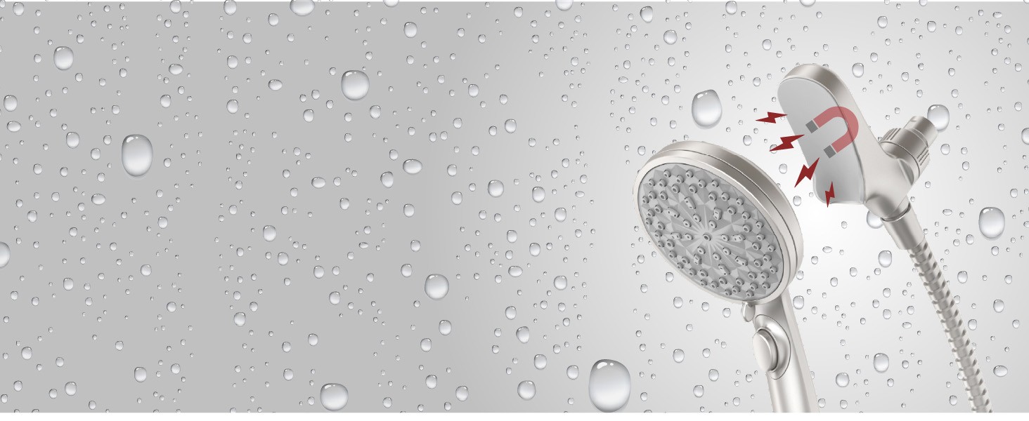 HydroFuse Handheld Shower Head with Magnetic Docking 6-Function High Pressure