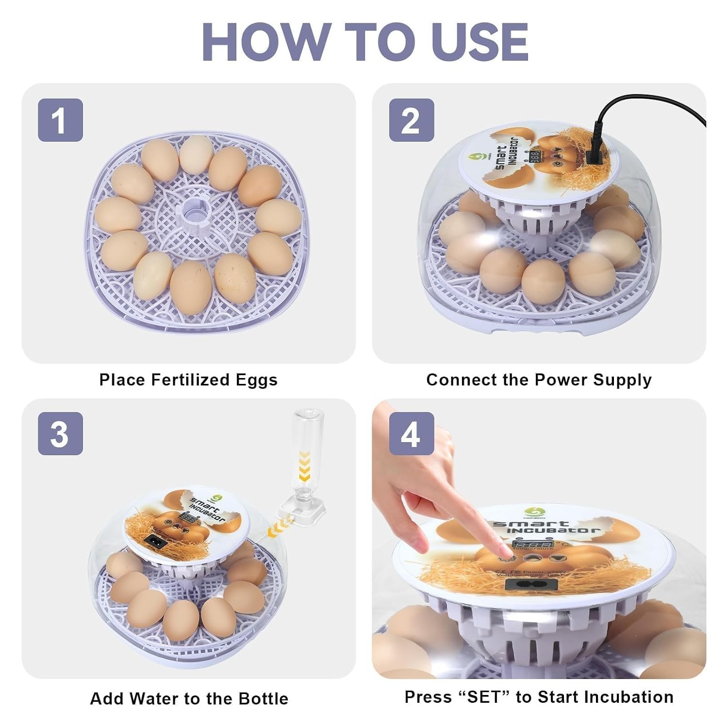 Gen I - 12 Egg Automatic Incubator, Steady Humidity with Auto-Refill, Stable ...