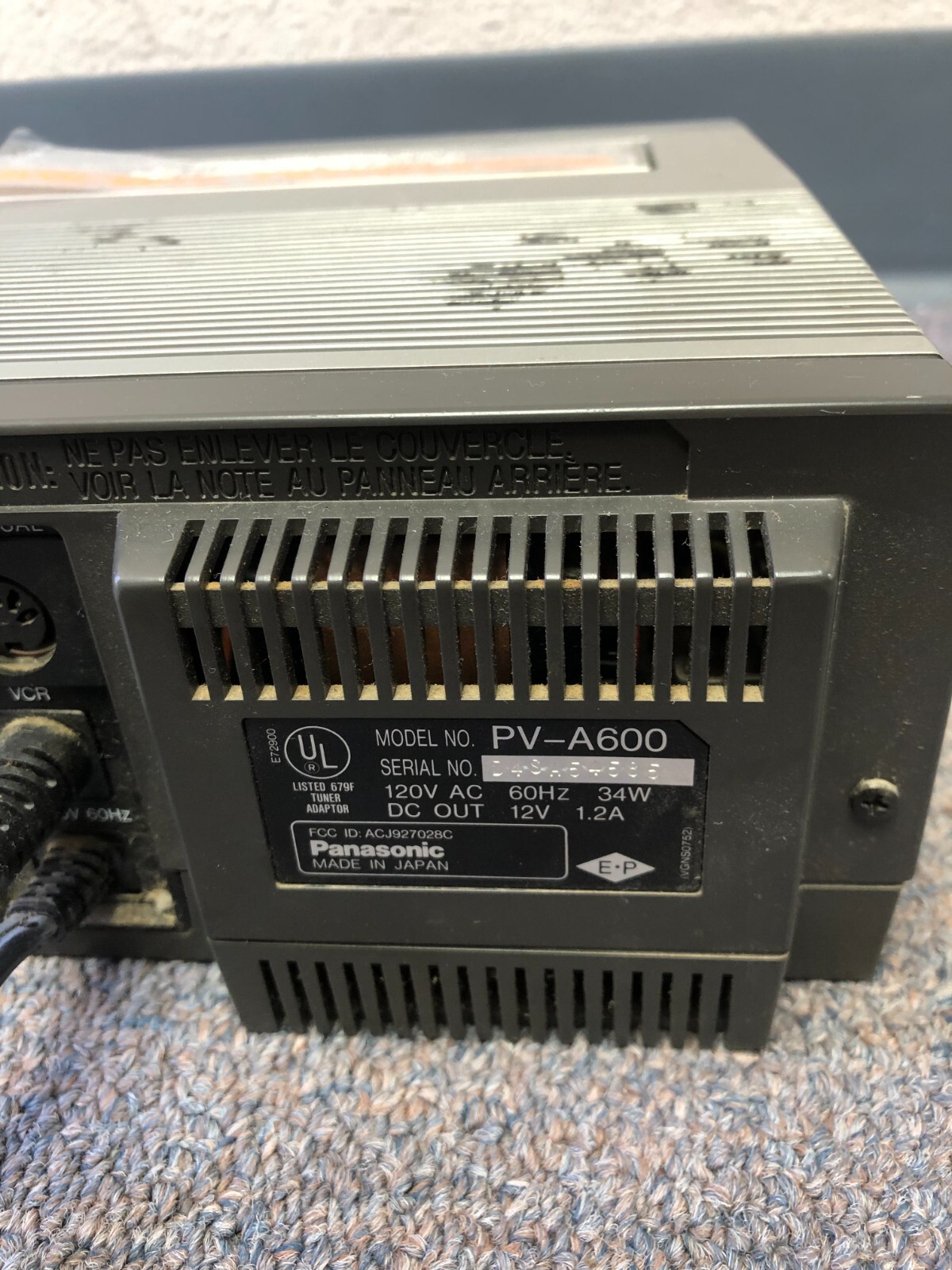 Panasonic PV-A600 Programmable Tuner / Timer