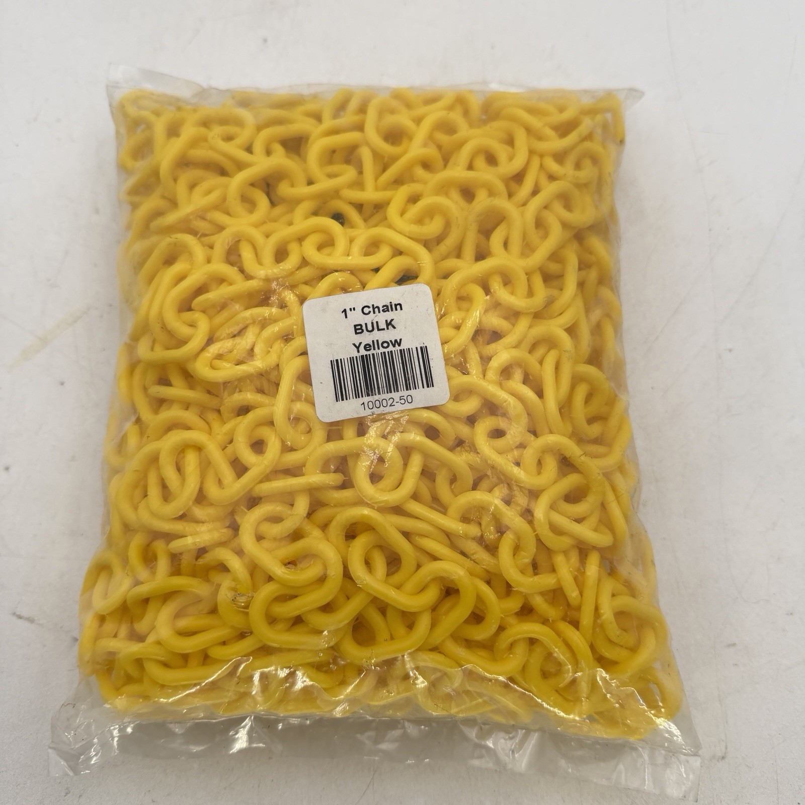 1" x 50 ft Yellow Plastic Chain, Gloss, 10002-50