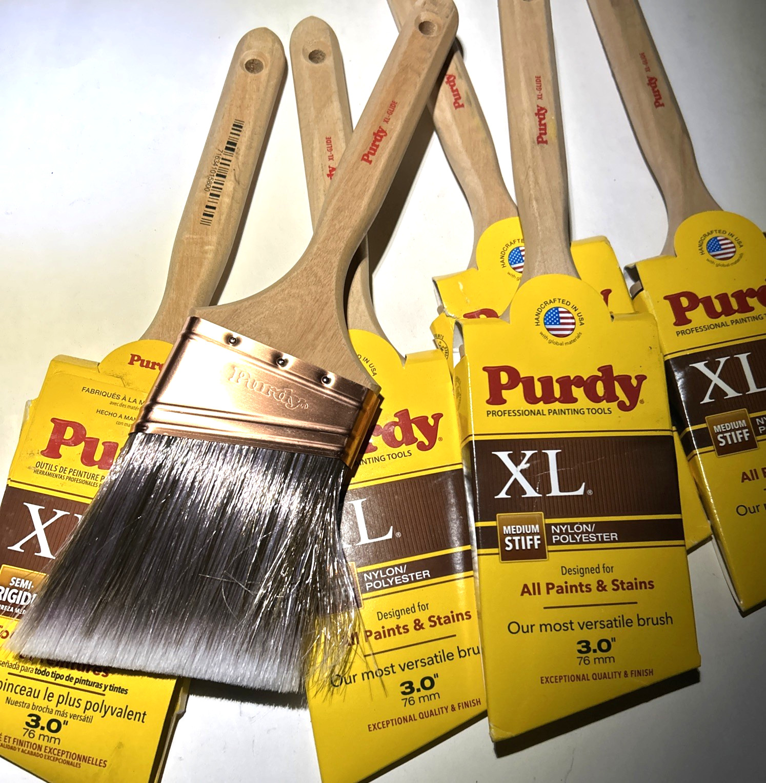 Purdy Angular Trim Glide Paint & Stain Angle Multipurpose Brush, 3-Inch, 6-Pack