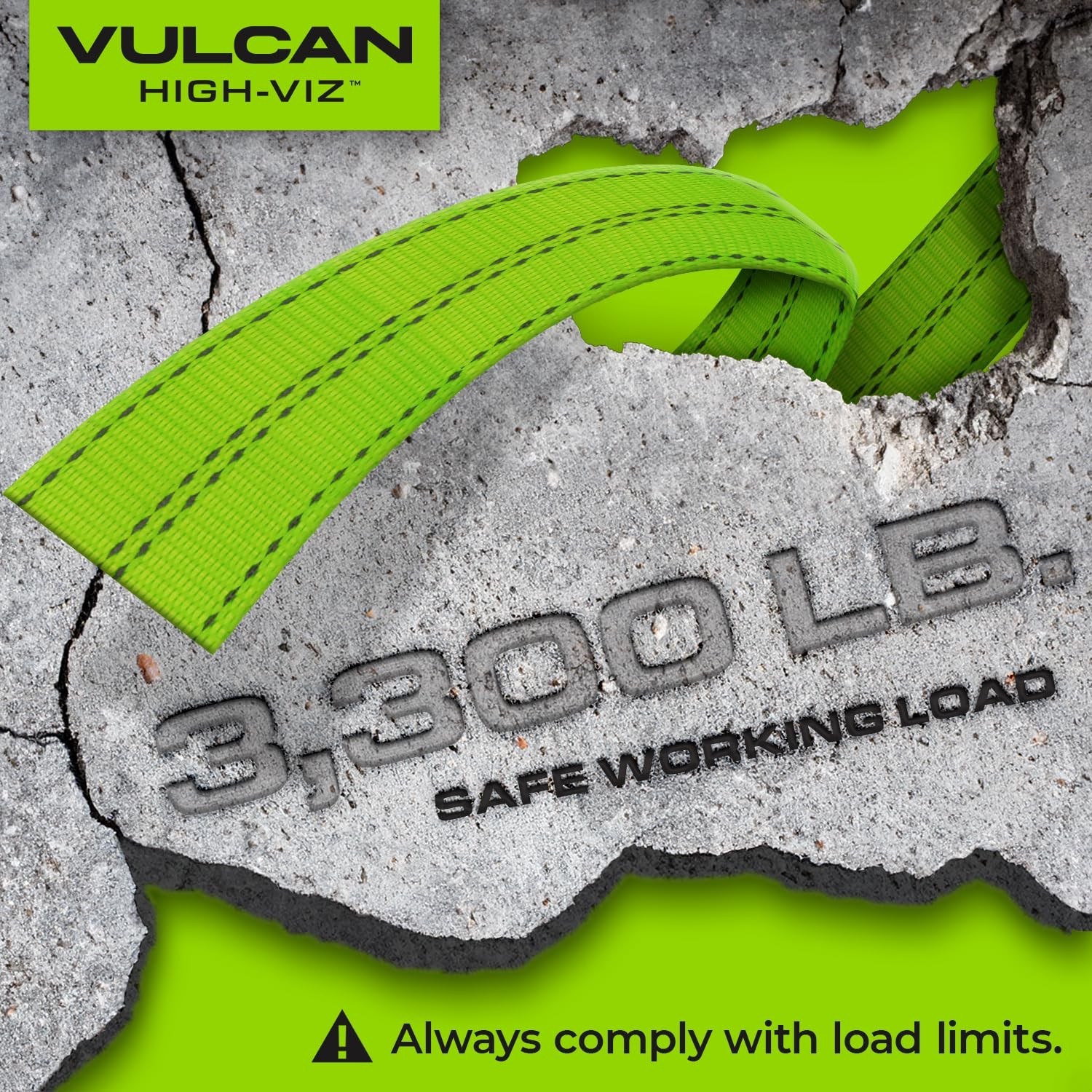VULCAN Car Tie Down with Chain Anchors - Lasso Style - 2 Inch x 96 Inch - 4 P...