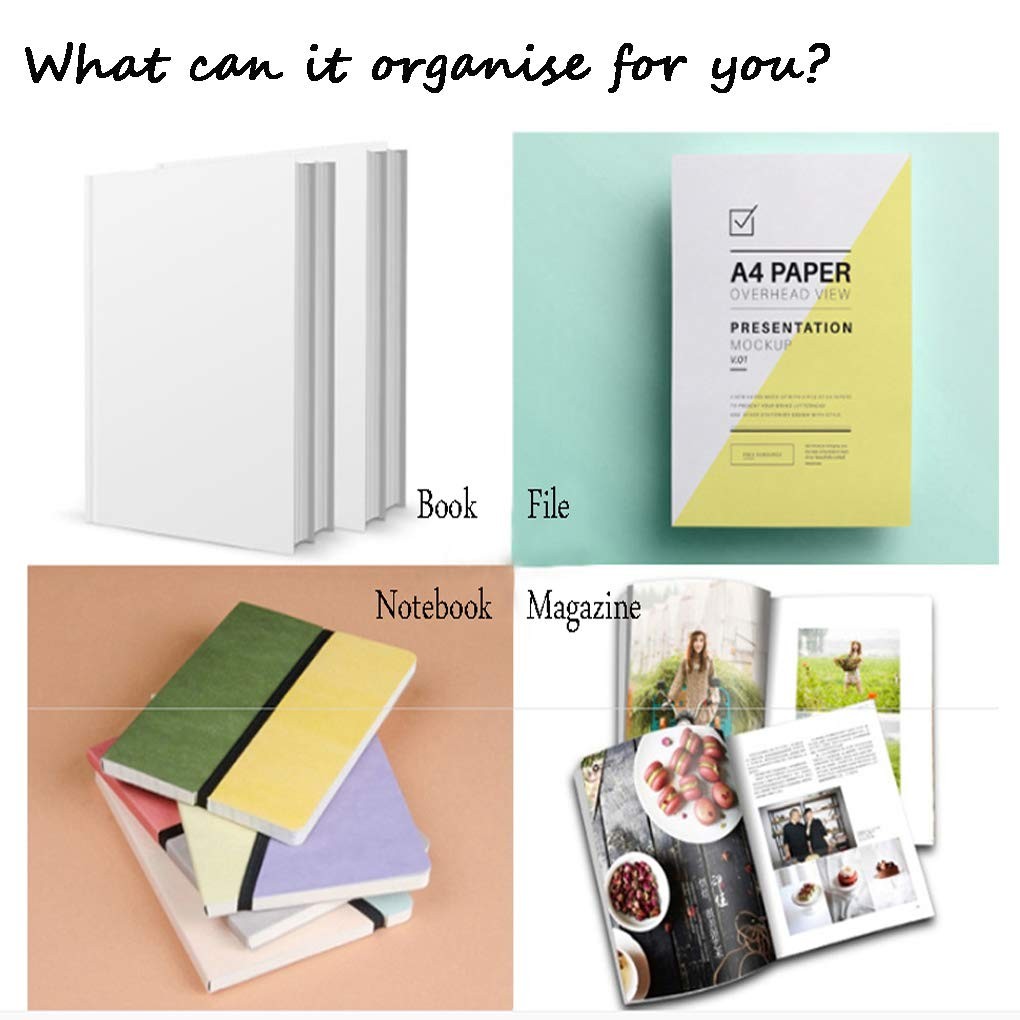 Gray 4 Compartments Vertical File Organizer Desktop Filing Box Magazine
