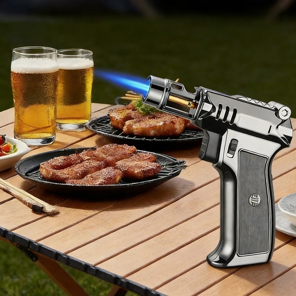 Kitchen Culinary Refillable Blow Butane Torch Lighter for Desserts BBQ Cooking