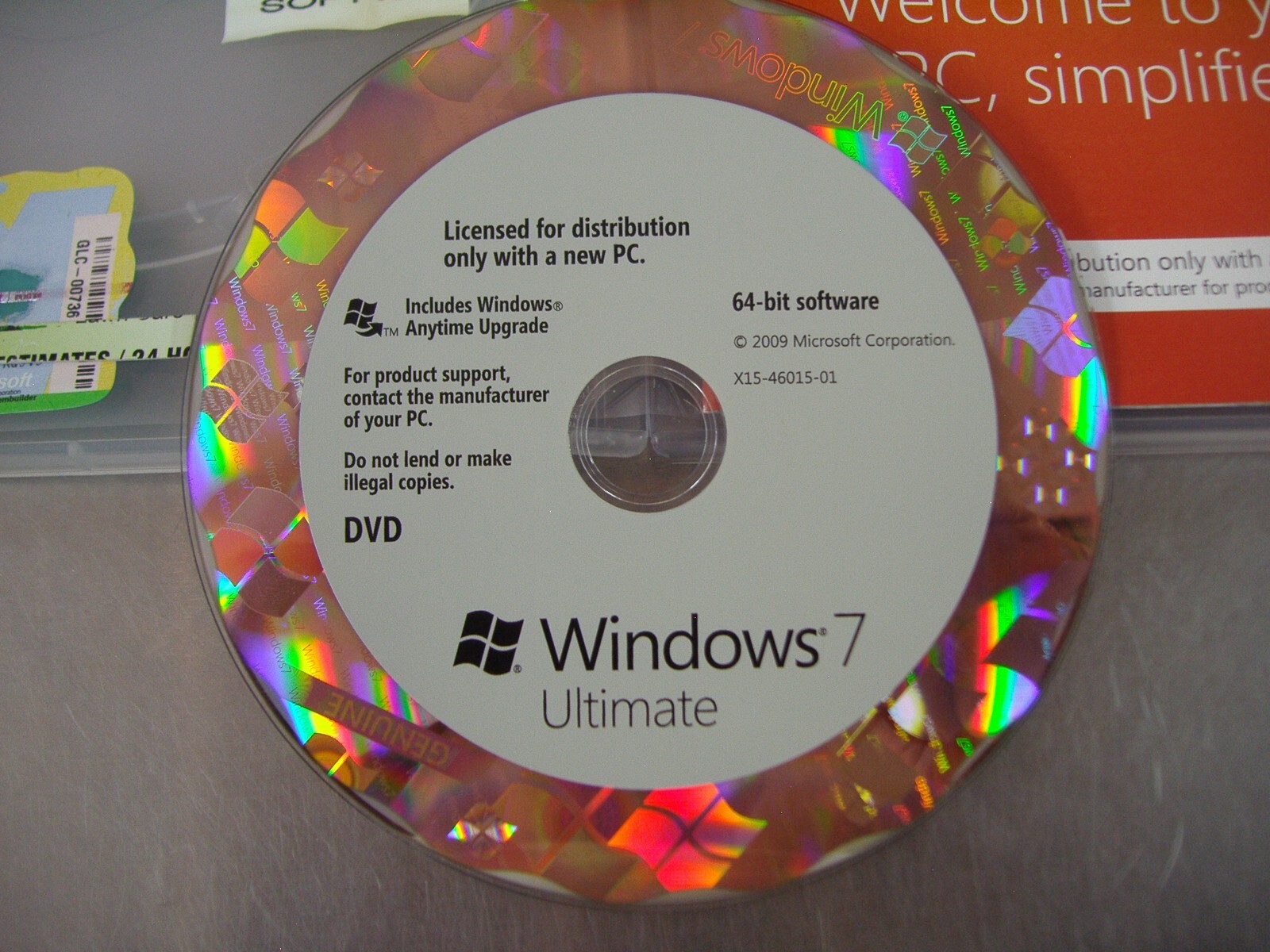 MS Microsoft Windows 7 Ultimate 64 bit x64 DVD Full English =NEW=
