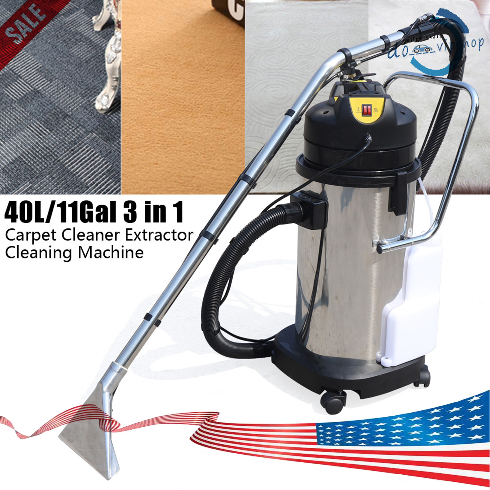 3in1 40L Commercial Carpet Cleaning Machine,Vacuum Cleaner Extractor