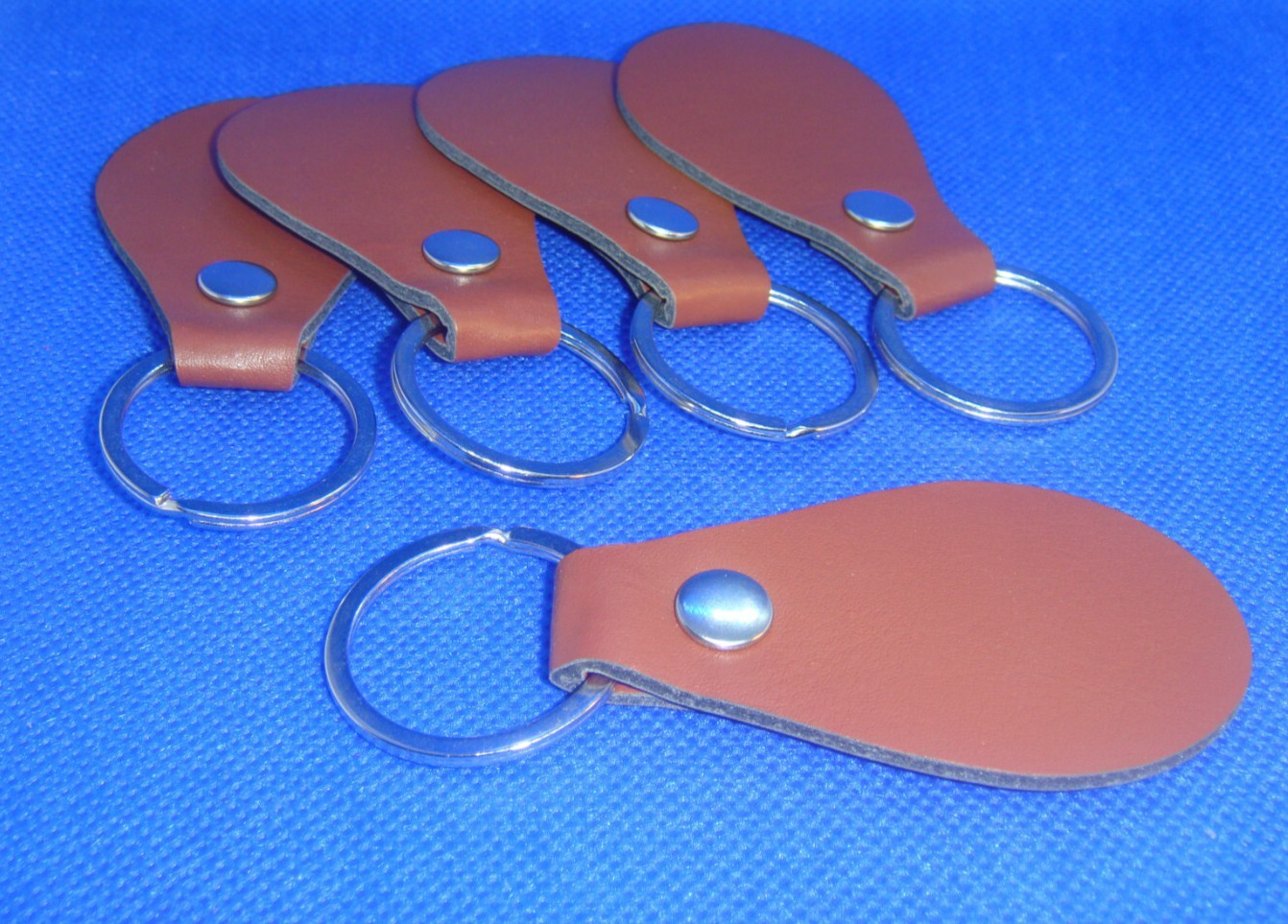 #5 Five " BROWN " PU Leather Key Fob Blank KEY RING DIY Laser Engraving WRITE OK