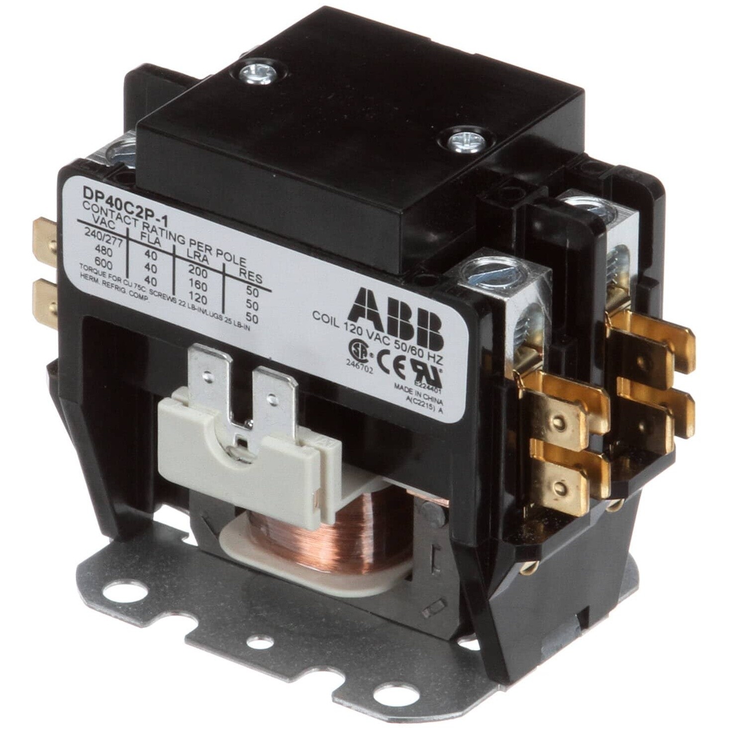 FWE CONTACT2 Contactor Relay 2Pole120V 40