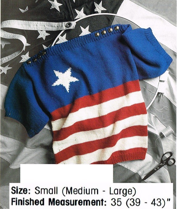 PATRIOTIC PULLOVER  KNIT PATTERN ONLY  -  KN  QSU