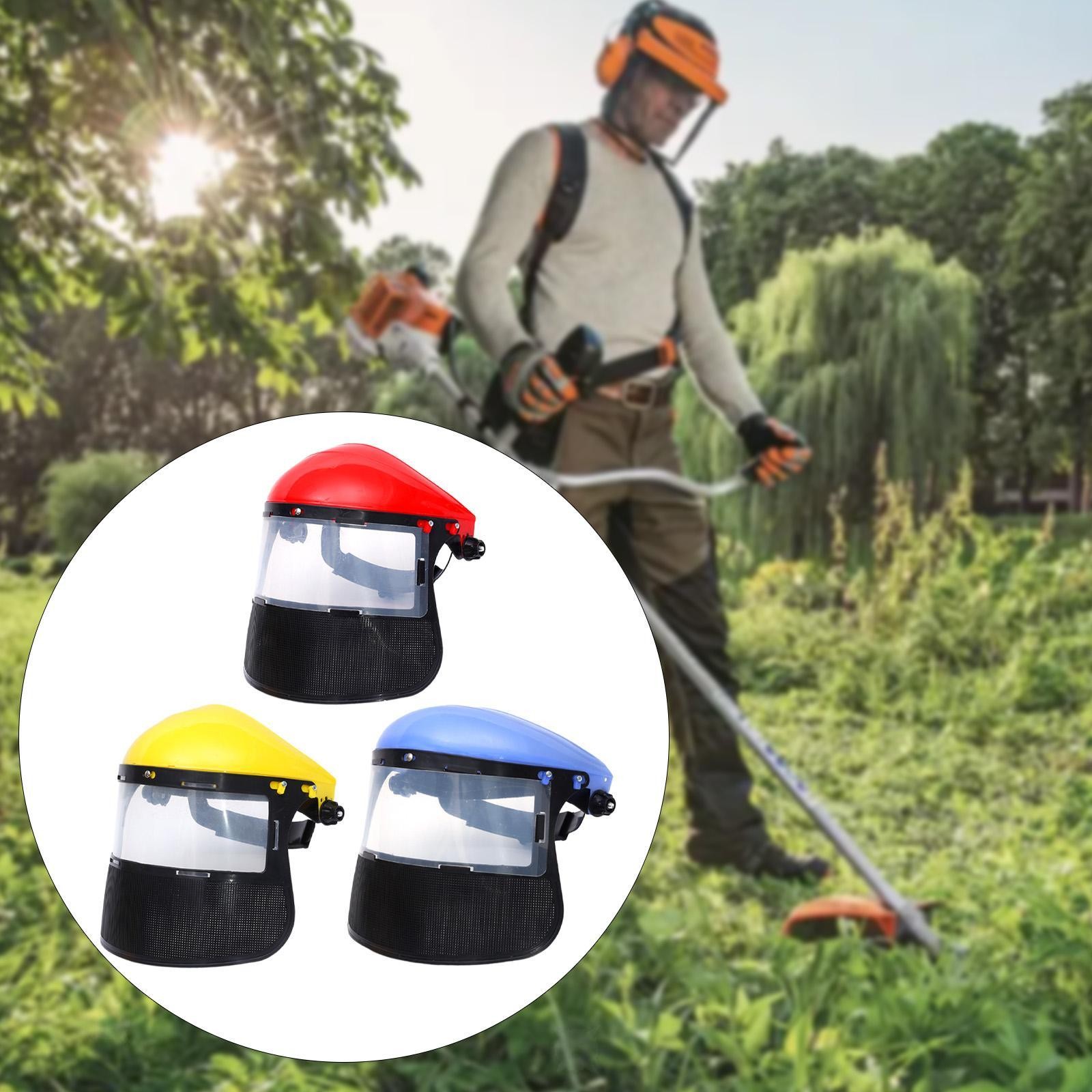 Face Shield with Half Transparent and Mesh Visor for Garden Mowing Forestry