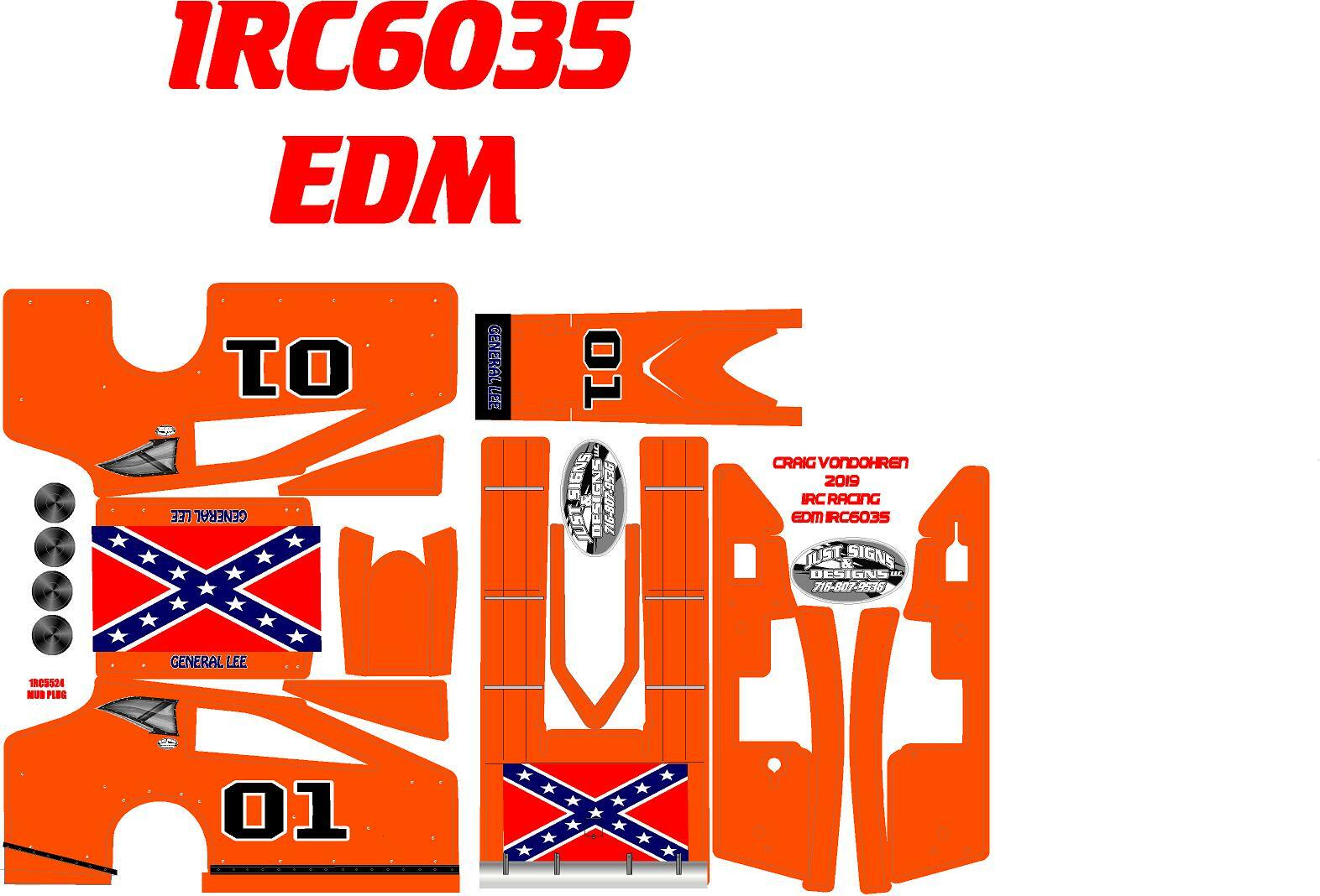 1RC EDM  WRAP SALVAS MUDBOSS 1X18 SCALE ORANGE FLAG THEME WRAP KIT