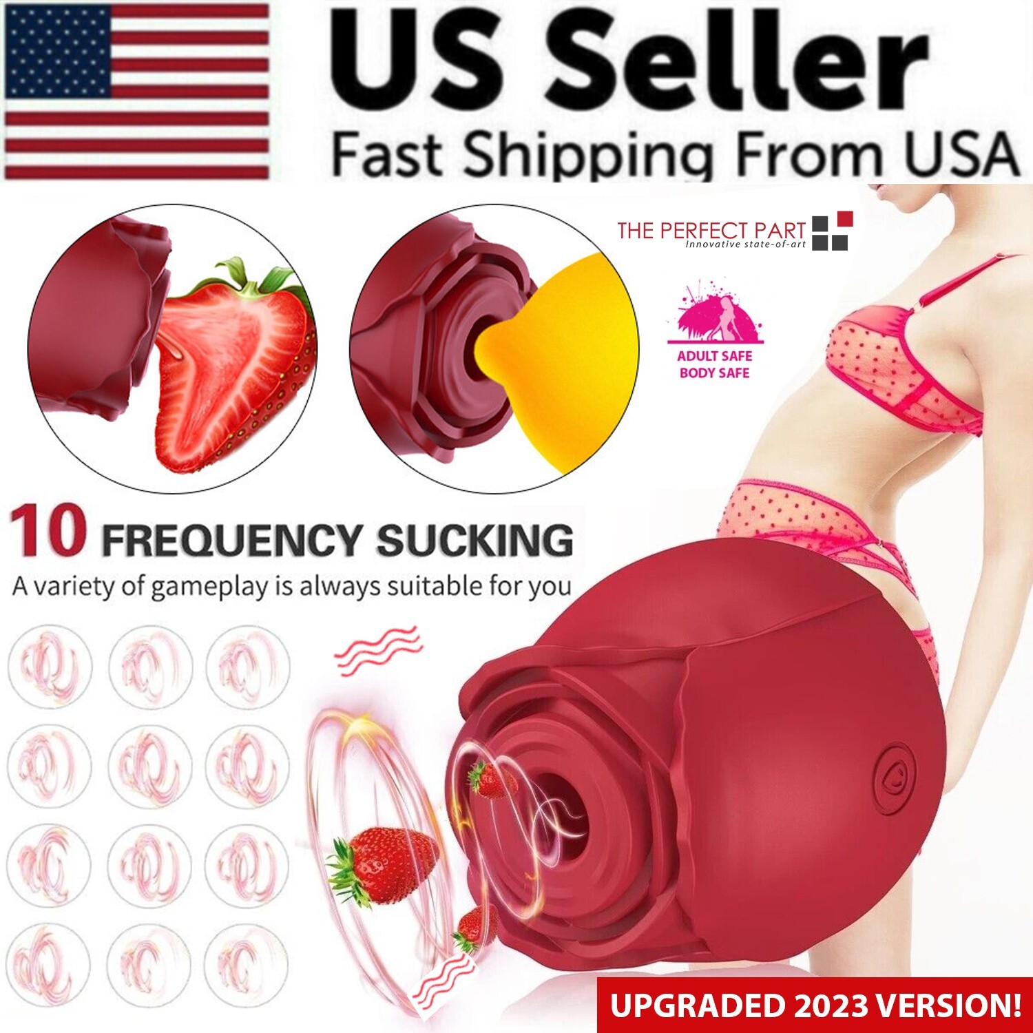 Rose Sucking Vibrator Clit Sucker Dildo Women G-Spot Massager Sex Toy for Women