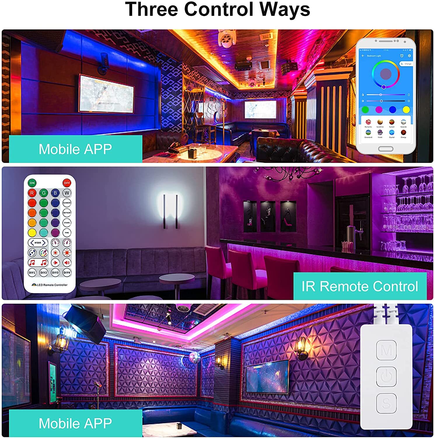 WS2812B WS2811 LED Strip Light Mini LED RF WiFi Bluetooth Music Pixel Controller