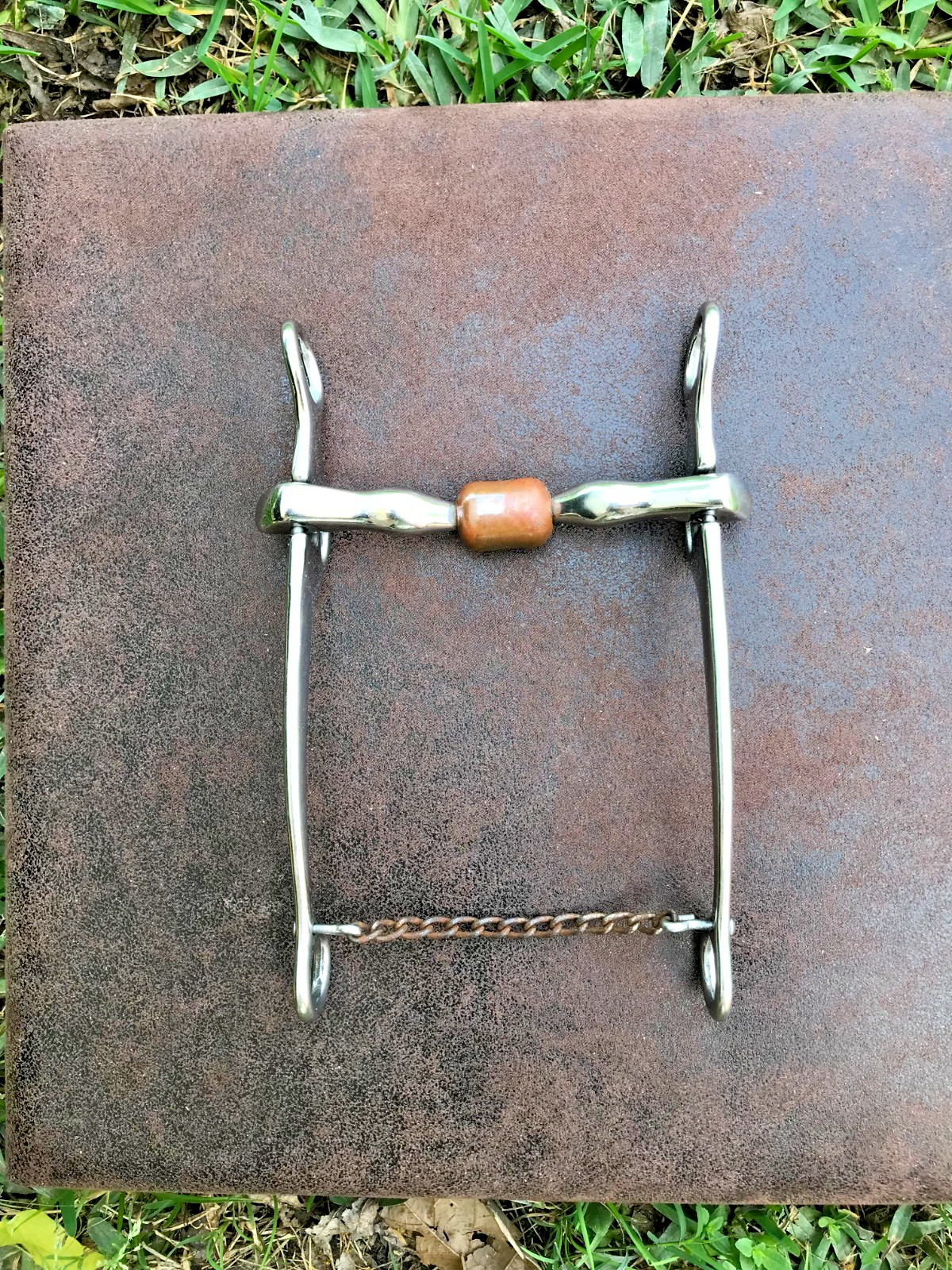 Roller Shanked Bit  Jointed Partrade Style - stainless, copper roller, 5" mouth