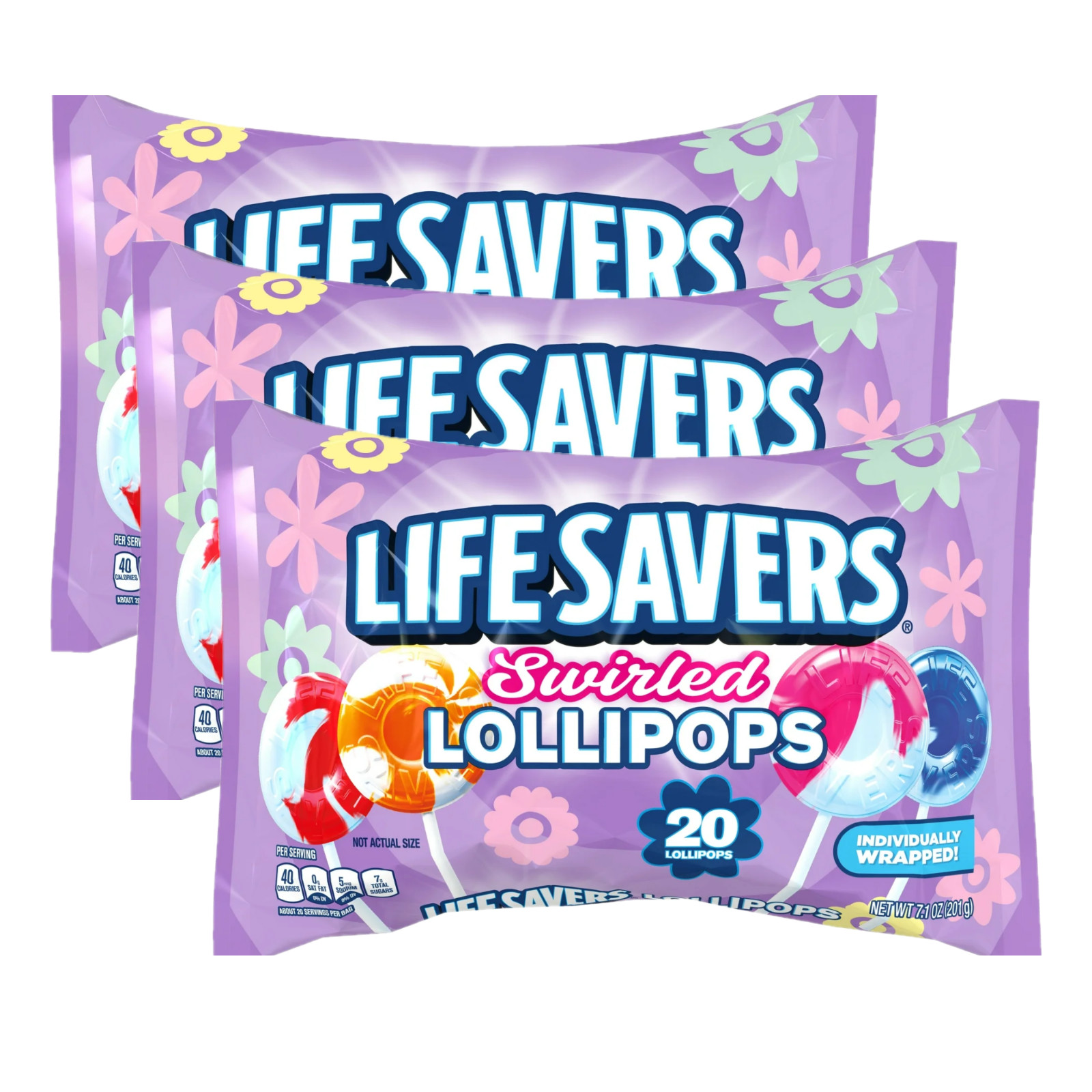 LifeSavers Swirled Lollipops Individually Wrapped Fruit Summer Candy 3 Pack