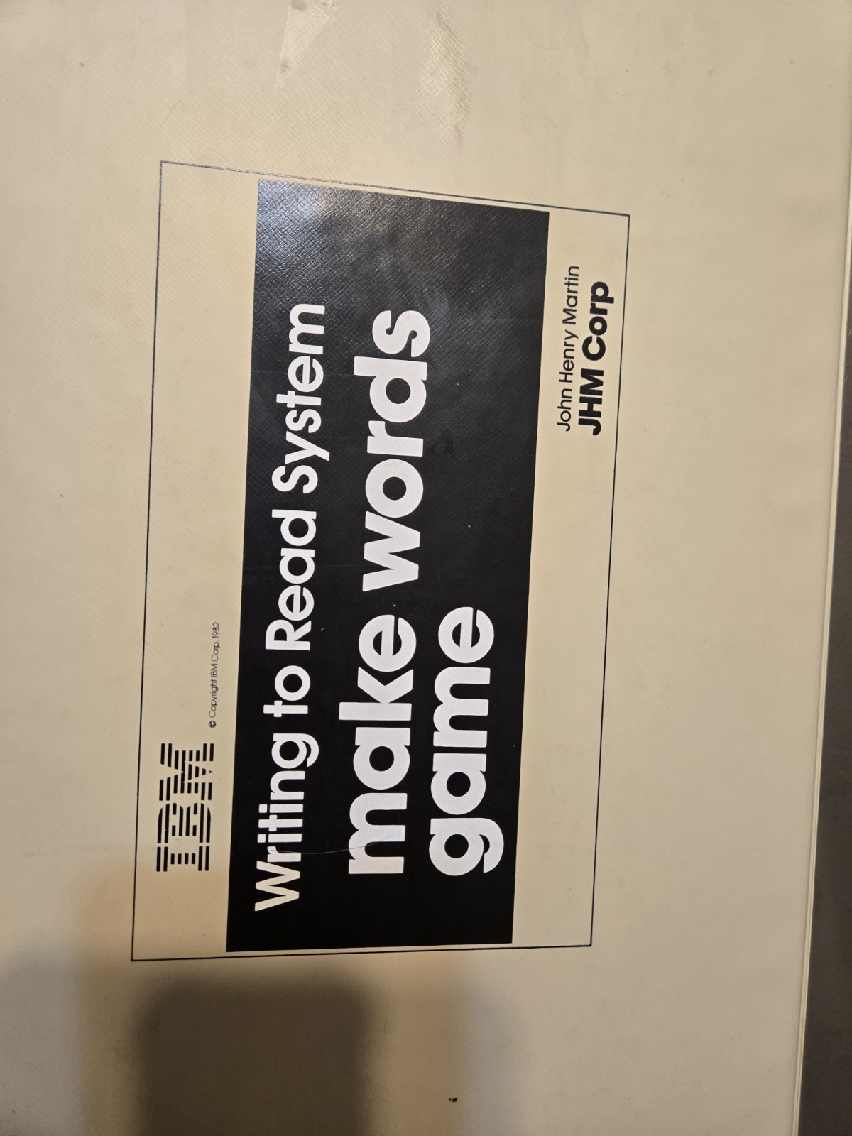 Make Words Game" component of the IBM Writing to Read System (1982)