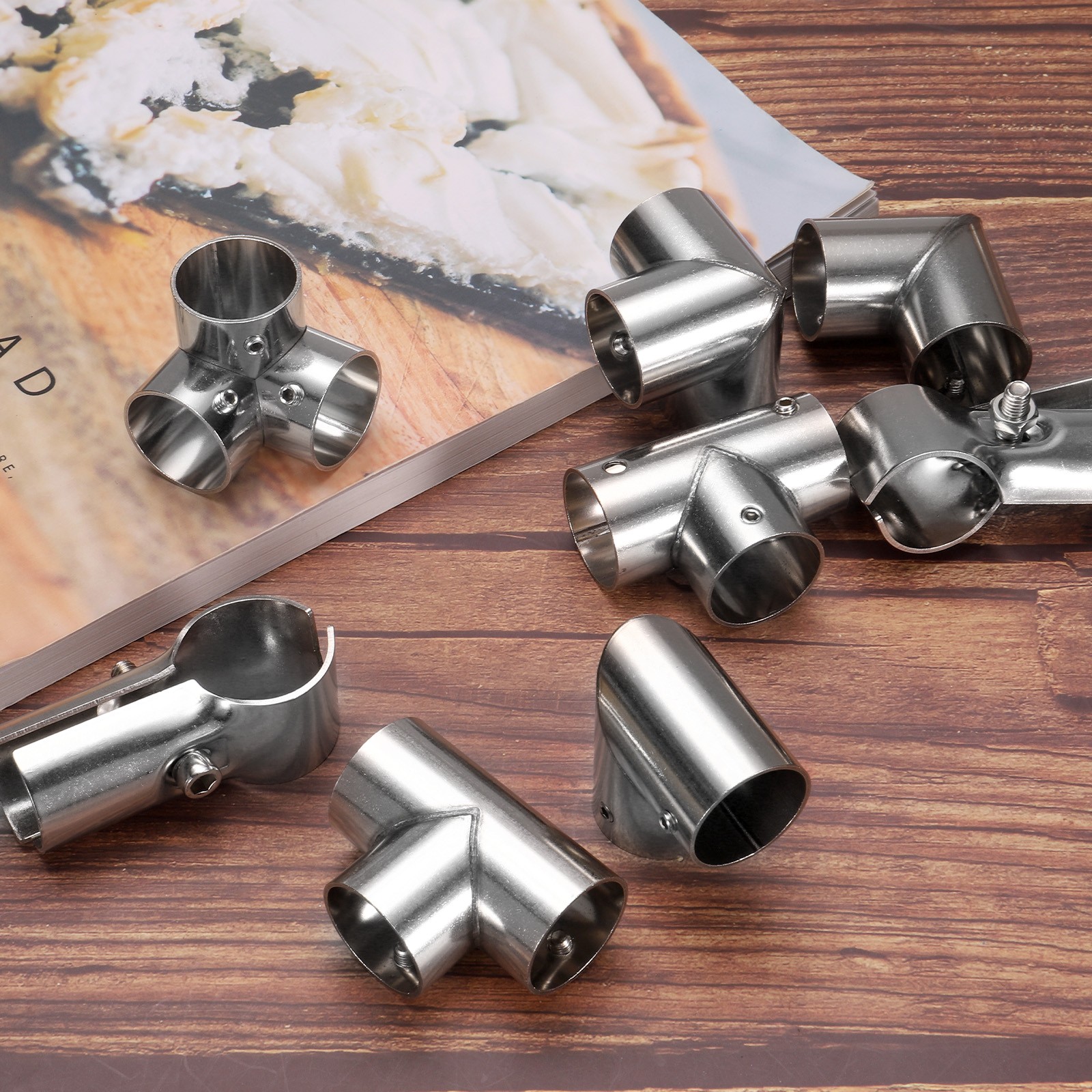 4Pack Tee Structural Pipe Connectors 1" Fit Pipe Dia. 3 Way