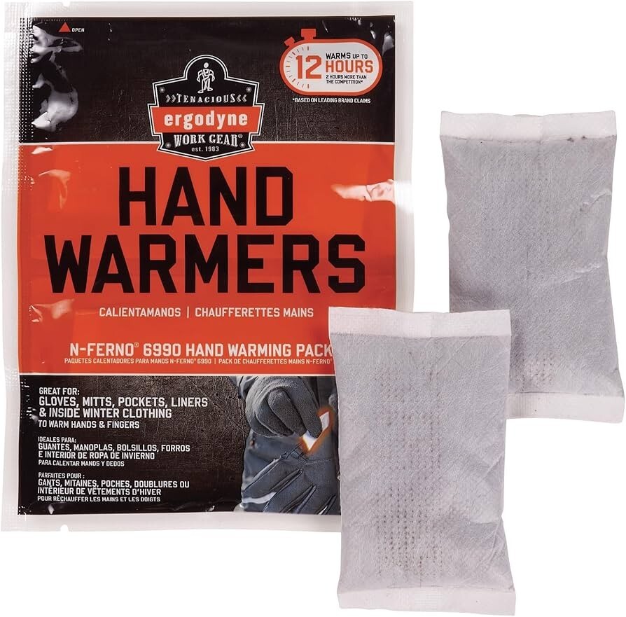 1- LOT OF 10, 12 HOUR Body Hand Warmers, Ski Hunting Ice Fishing Work Sporting
