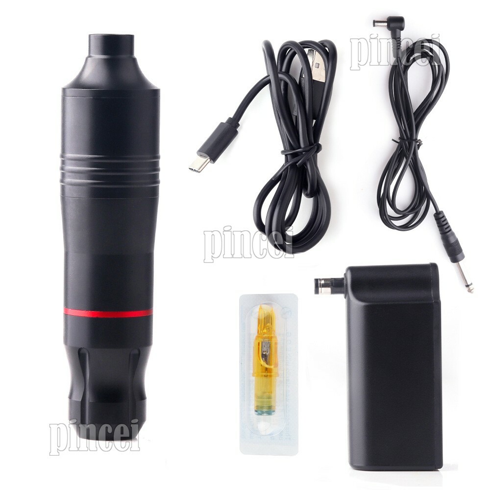 Tattoo Pen Set Motor Rotary Tattoo Wireless Power Tattoo Device w/ Power Needle
