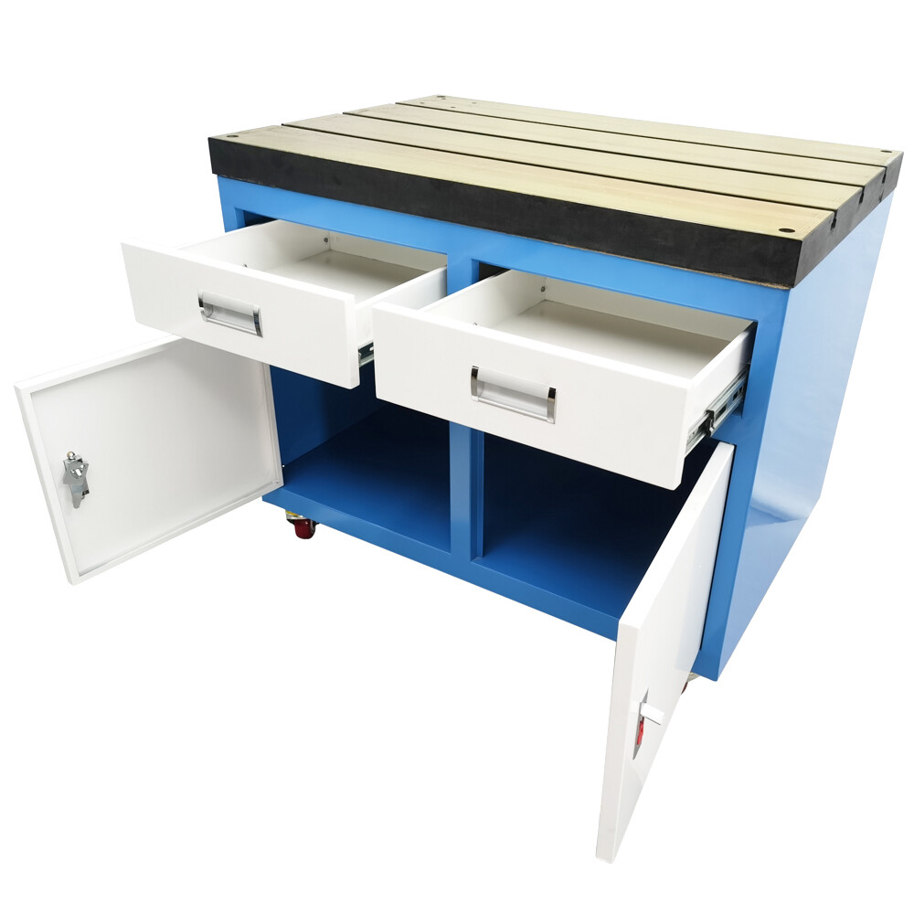 Electric Tapping Machine T-slot Worktable Removable Base Holder with Drawers