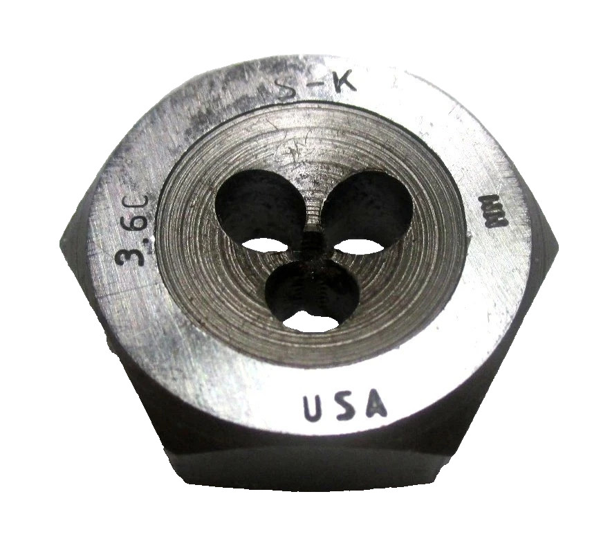 SK Tools Steel Metric Hexagon Die 3mmx.60 NF 96436 *MADE IN THE USA*