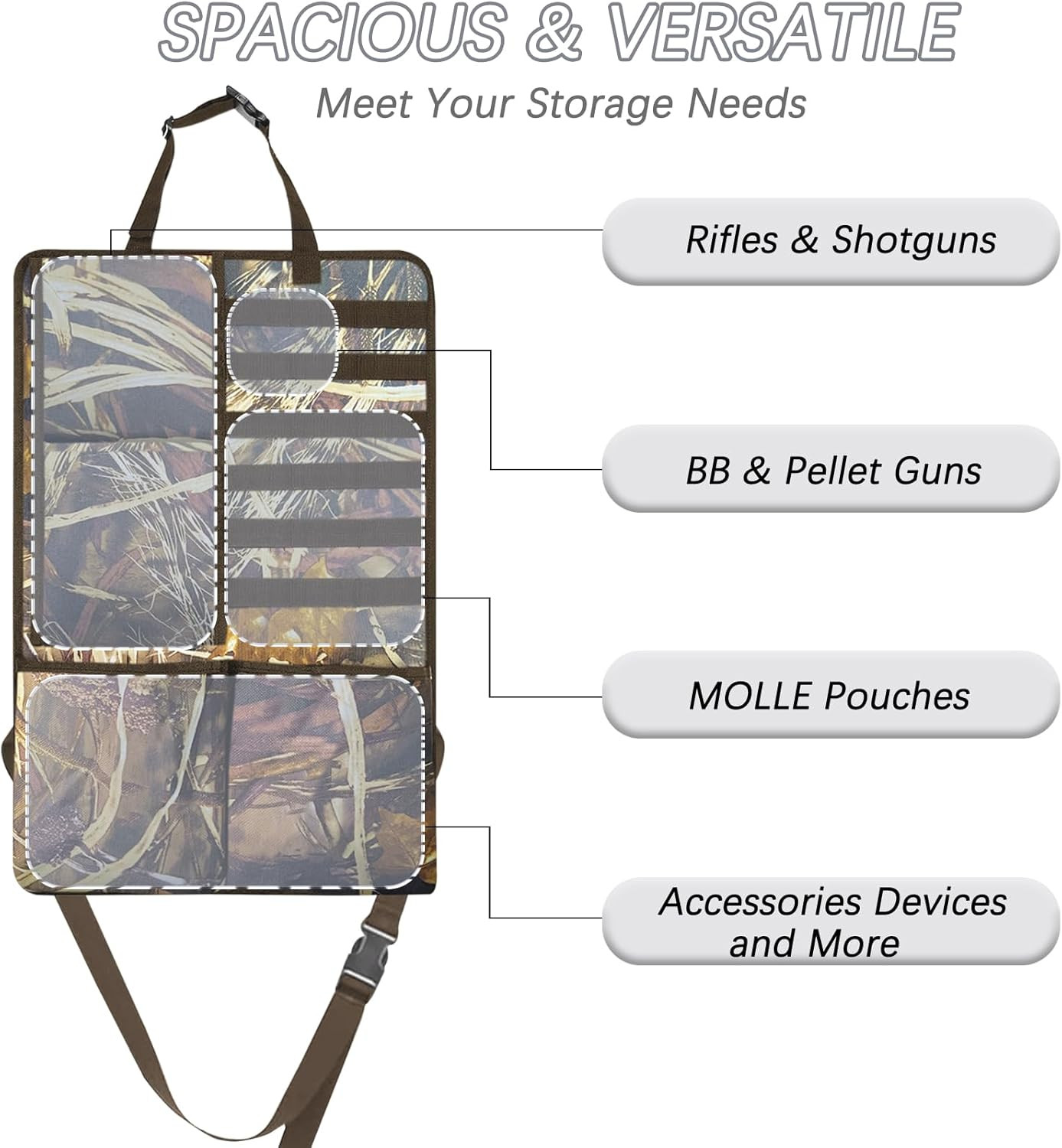 Car Seat Back Gun Rack, 2 Pack Automotive Truck Racks for Hunting Gear, Seat Bac