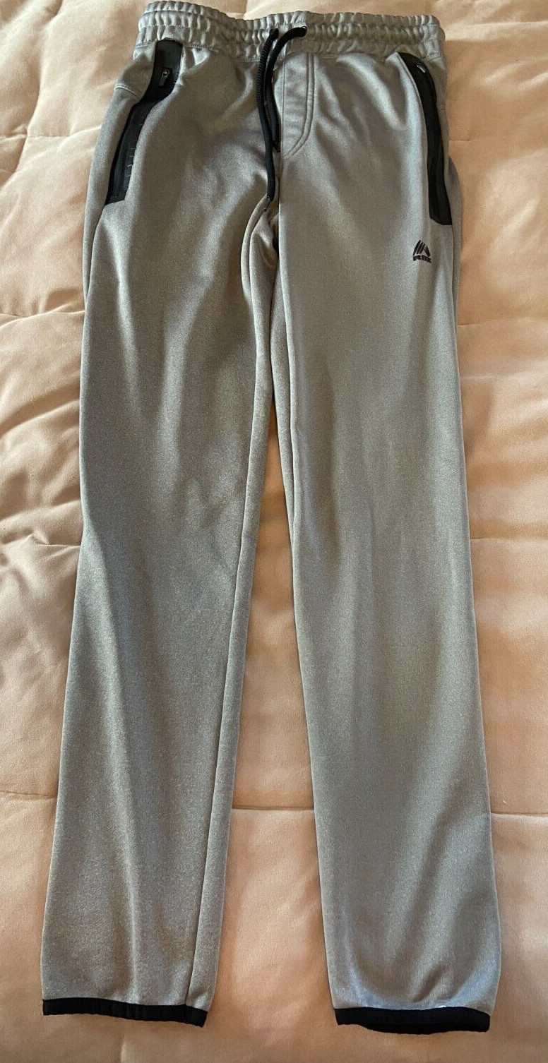 RBX Men's X Dri Gray Black Drawstring Jogger Pants Zipper Pockets Size S