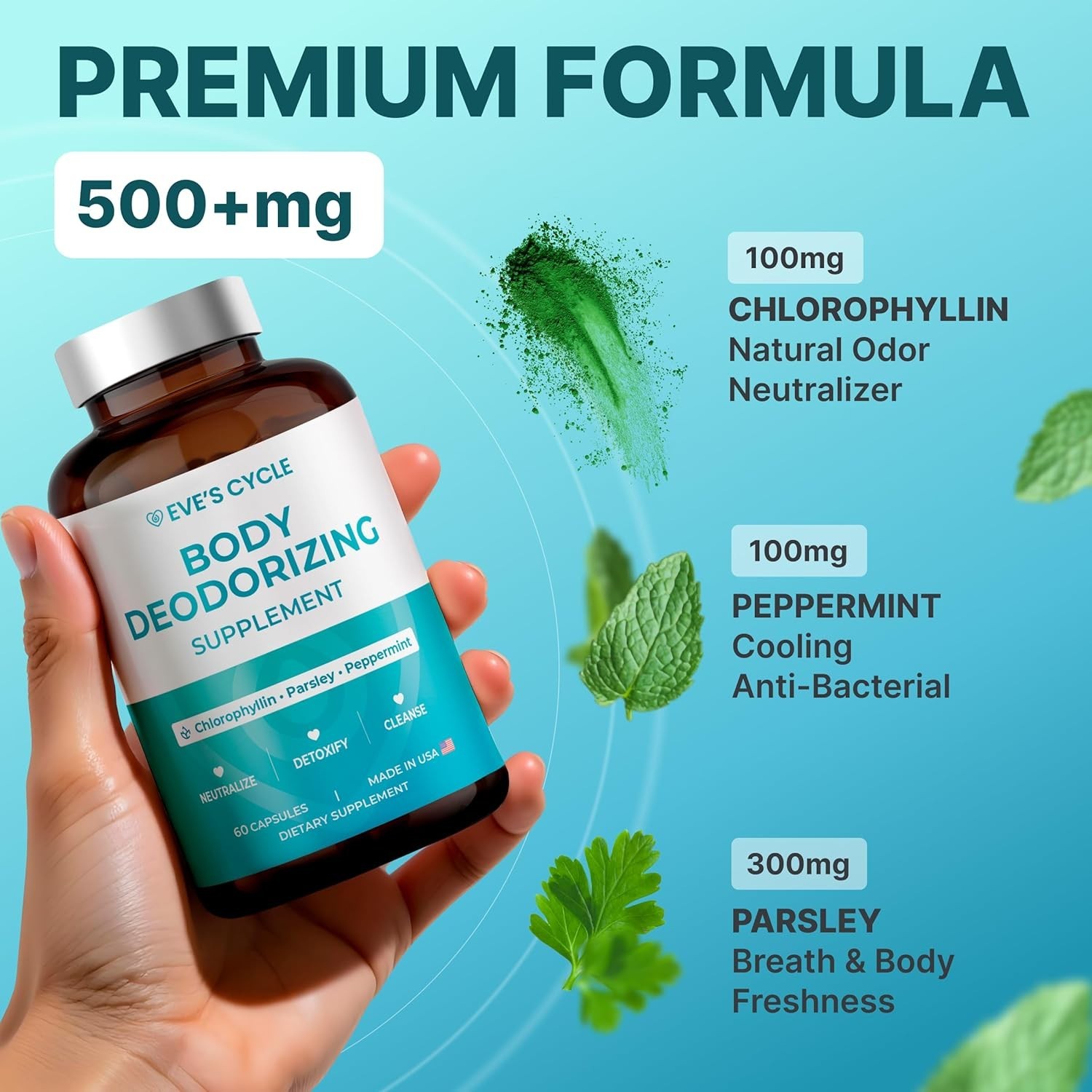 Body Deodorizing Supplement – Natural Internal Deodorant Chlorophyll.Exp-10/2027