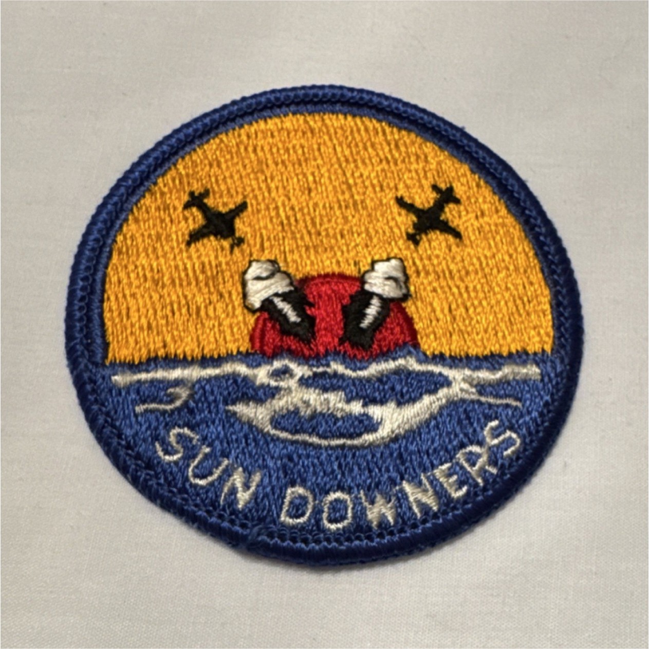 Sun Downers Navy Squadron Patch Round Embroidered  Militaria iron-on