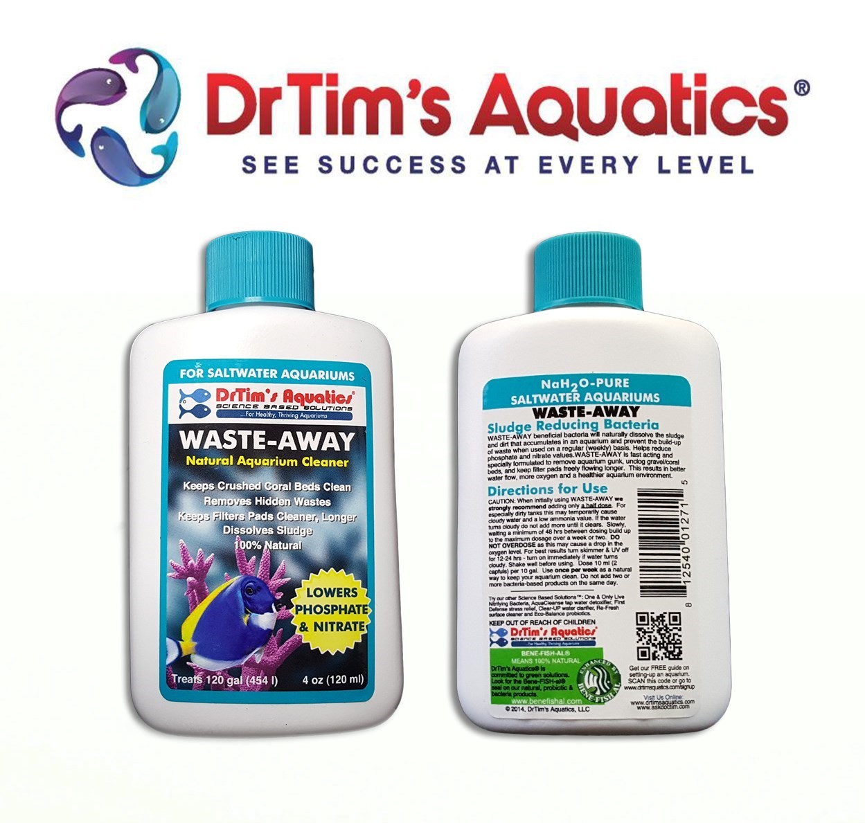 Dr. Tim's Waste-Away 4 oz Bottle For Saltwater Aquariums Treats 120 Gallons