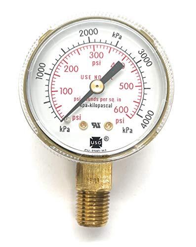 Weldmark 320600 2" x 1/4" NPT Bottom Mount Gauge - Painted Steel Case - 1 Eac...