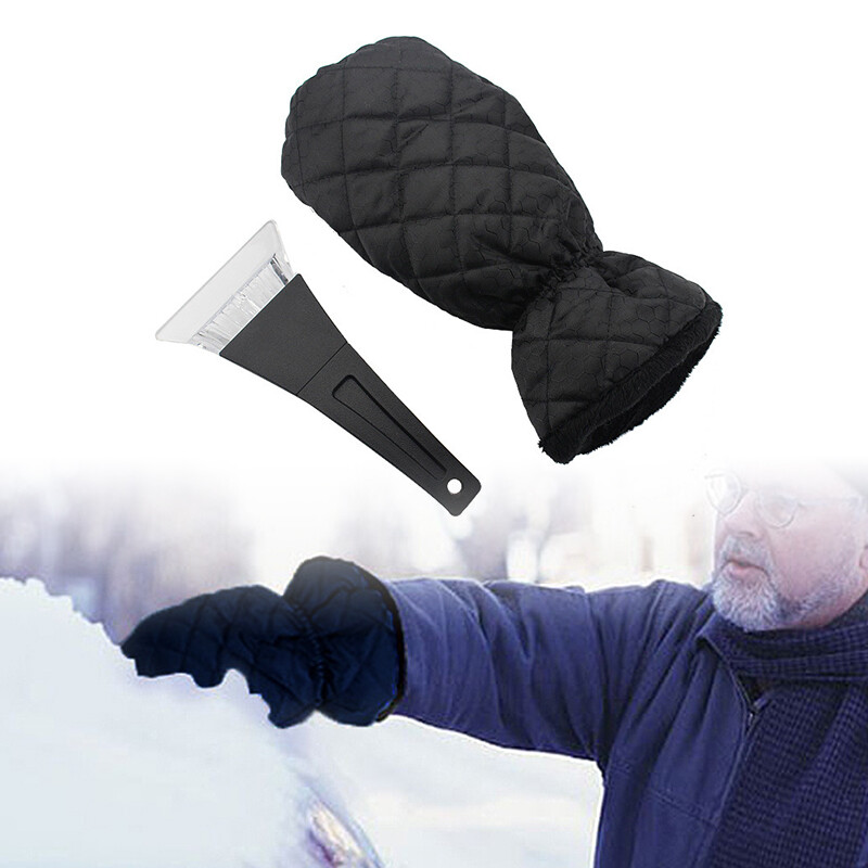 1Pc Ice Scraper Snow Frost Scrapers Glove Car Windscreen/Windows Cleaning Black
