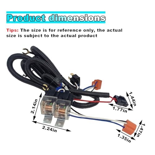 H4 Headlight Relay Harness Kit, 2-Headlight Wiring Harness and Ceramic Socket