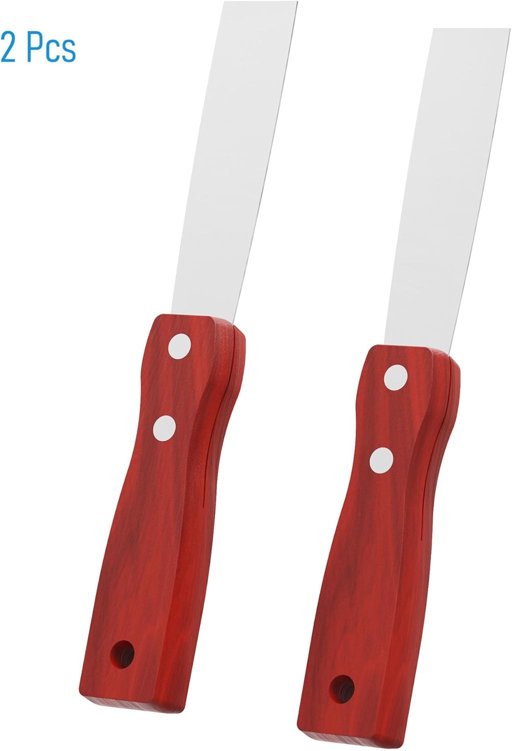 2pc Putty Knife 1 Inch Stainless Steel Scraper Set Wooden Handle Spackle Tool