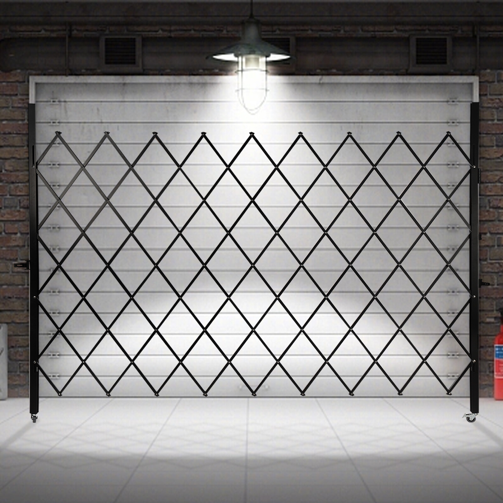Folding Security Gate 7.22ft x 7.5ft Wall Mount Single Folding Door Scissor Gate