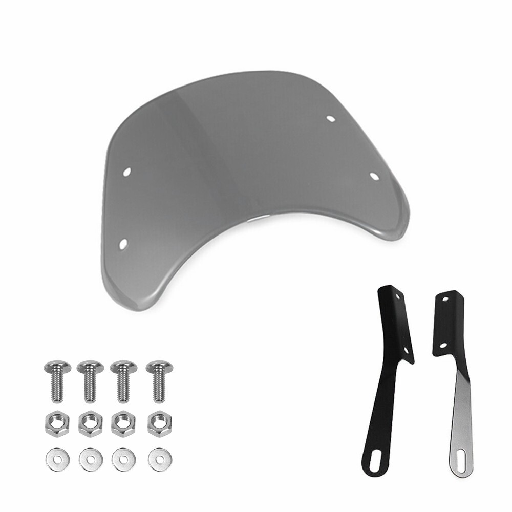 Smoke Motorcycle Universal Windscreen Headlight For Windshield 5-7" Headlight