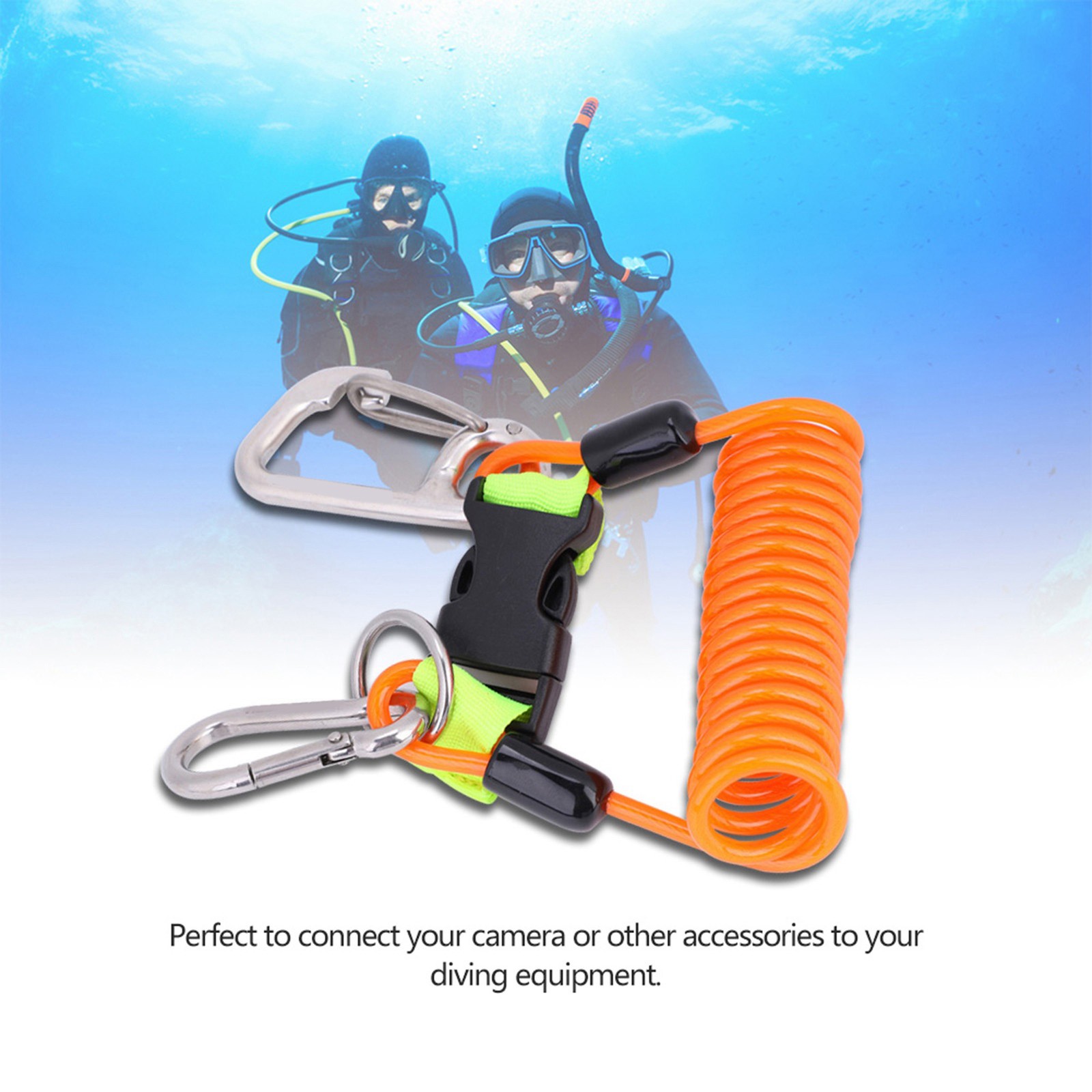 Keep Diving Anti Lost Spring Coil Lanyard Safety Emergency Tool With Quick
