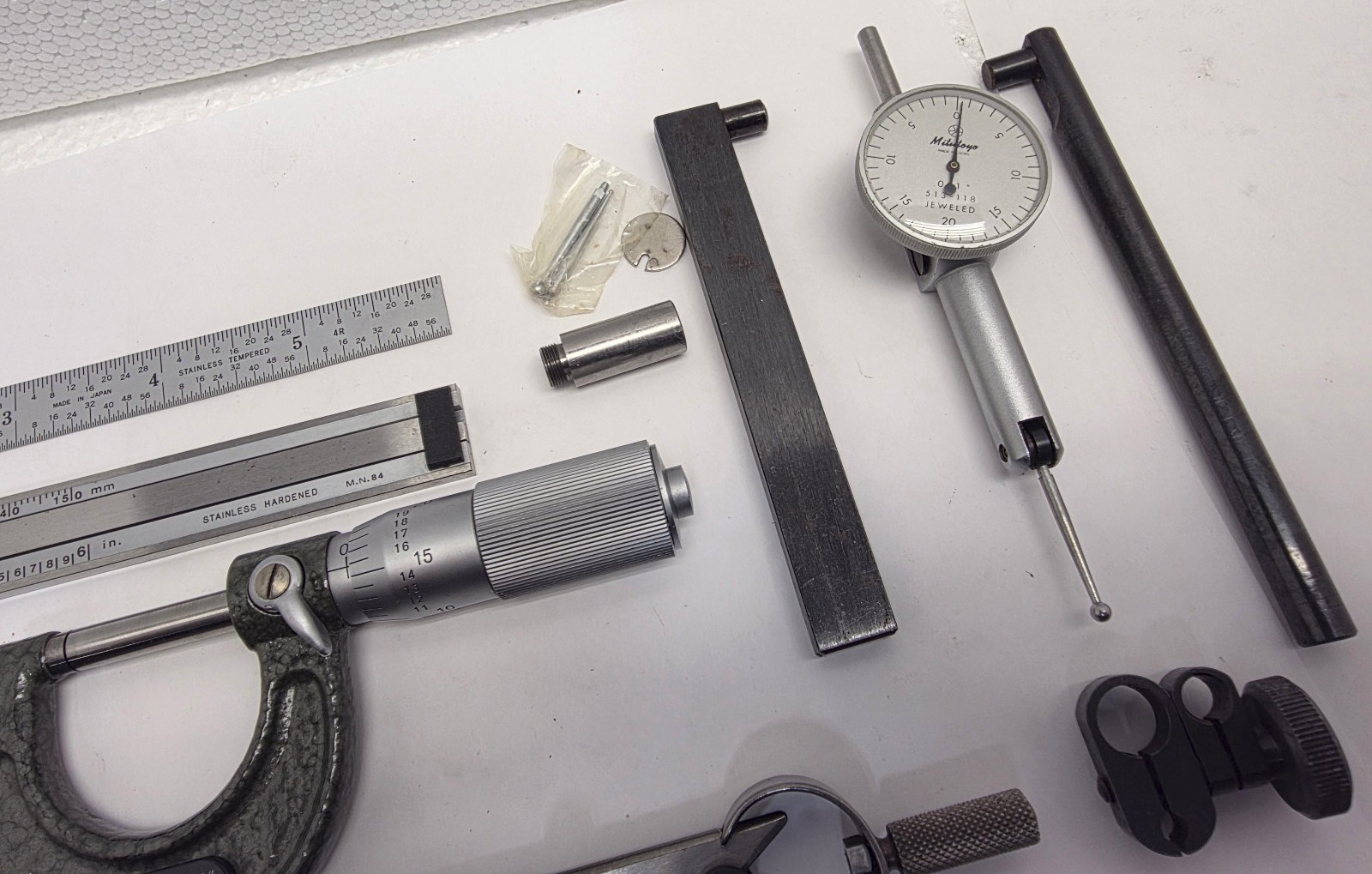 MITUTOYO TOOL SET KIT, Combination Square, Dial Caliper, Indicator, Micrometer..