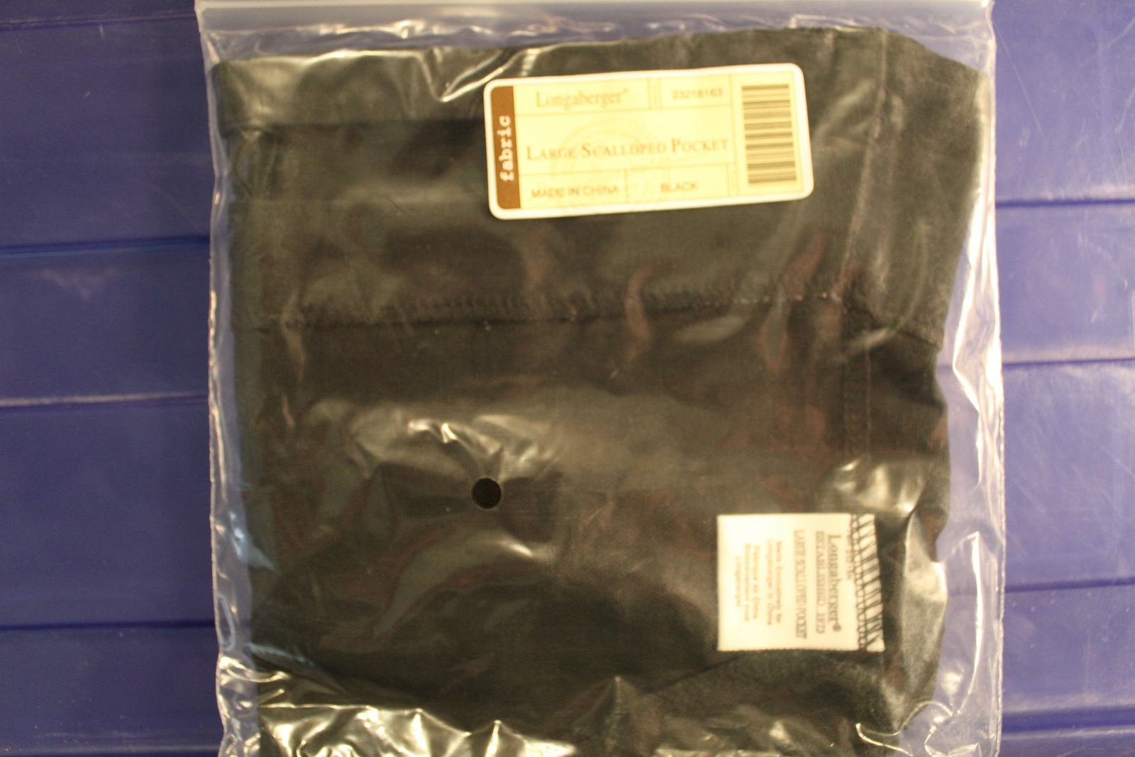 Longaberger Black Large Scalloped Pocket Basket Liner #23218163 - NEW